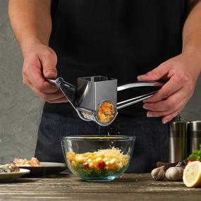 img 3 attached to 🧀 Stainless Steel Rotary Cheese Grater with Block Shredder Slicer - Handheld Vegetable Cutter and Sharp Drum, 1 Grater & 1 Drum included