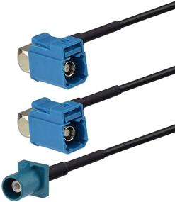 img 4 attached to 🔌 Superbat Fakra Splitter: RG174 Coaxial Cable Y Type Splitter for Car Stereo GPS Antenna Extension Cable - 2ft Male to Female Fakra Cable