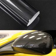 🎸 rockrose black 7d gloss carbon fiber vinyl film wrap with bubble-free air release (12x60 inches) logo