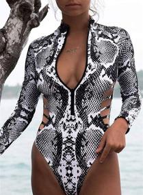 img 1 attached to Dokotoo Women's One Piece Monokini Swimsuit: Stylish Swimwear for Women