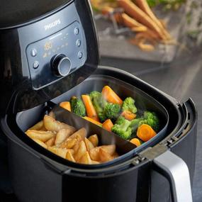 img 2 attached to 🍽️ XL Air Fryer Basket Divider, Compatible with 5.3-5.8qt Air Fryers, Enhances Food Separation and Cooking in Air Fryer