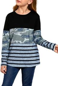 img 2 attached to 😍 Stylish & Comfy: QIVICIMA Girls Color Block Crewneck Tunic Shirt - Long Sleeve Casual Tee