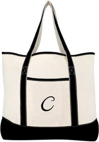 img 3 attached to Customized DALIX Monogram Totes: Letter 👜 Women's Handbags, Wallets, and Totes for Personalized Style