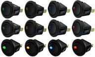 🚗 yueton 12pcs led rocker toggle switch on-off control for cars and trucks - blue, green, yellow, red logo