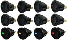 img 4 attached to 🚗 Yueton 12pcs LED Rocker Toggle Switch On-Off Control for Cars and Trucks - Blue, Green, Yellow, Red