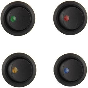img 2 attached to 🚗 Yueton 12pcs LED Rocker Toggle Switch On-Off Control for Cars and Trucks - Blue, Green, Yellow, Red