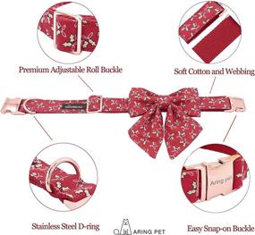 img 3 attached to ARING PET Bowtie Dog Collar - Adjustable Adorable Collar with Bow for Small, Medium, and Large Dogs