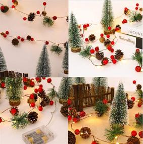 img 1 attached to 🎄 Exquisite Christmas String Lights: 6.5 ft Pinecone Bell Red Berry Garland with Battery Operated Fairy Lights - Perfect for Festive Decorations, Holiday Parties, Patios, Gardens, and New Year Celebrations!