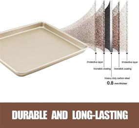 img 2 attached to JOHO BAKING Non-Stick Cookie Sheet Pan Set - 2-Piece Baking Tray, 13inch, Champagne Gold