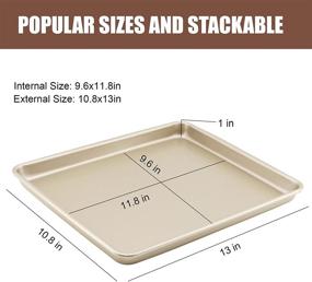 img 3 attached to JOHO BAKING Non-Stick Cookie Sheet Pan Set - 2-Piece Baking Tray, 13inch, Champagne Gold