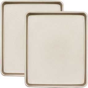 img 4 attached to JOHO BAKING Non-Stick Cookie Sheet Pan Set - 2-Piece Baking Tray, 13inch, Champagne Gold