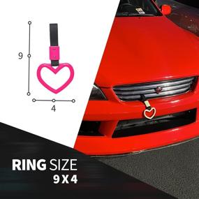 img 3 attached to Kei Project JDM Tsurikawa Ring Japanese Subway Train Bus Handle Hand Strap Drift Charm Bosozoku (Heart: Pink/Black)