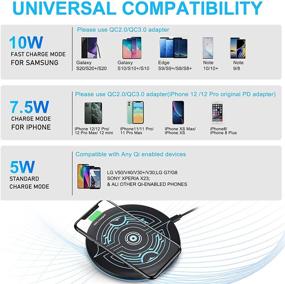 img 3 attached to Magic Wireless Charger: Ultra Slim Universal Charging Pad for iPhone 12/11 Pro/Max, Samsung S20/S10/Note 10 - Adapter NOT Included