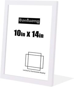 img 4 attached to 🖼️ Premium 10x14 Inch Wood Picture Frames: Elegant Wall Hanging Frames for Diamond Painting, Baby Scans, Family Memories, and More!