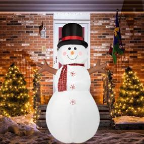 img 3 attached to 🎅 Superjare 8ft Christmas Inflatable Snowman with LED Light - Animated Yard Decoration for Party, Lawn, Indoor & Outdoor