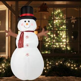 img 2 attached to 🎅 Superjare 8ft Christmas Inflatable Snowman with LED Light - Animated Yard Decoration for Party, Lawn, Indoor & Outdoor