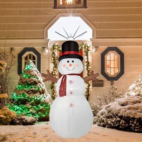 img 1 attached to 🎅 Superjare 8ft Christmas Inflatable Snowman with LED Light - Animated Yard Decoration for Party, Lawn, Indoor & Outdoor