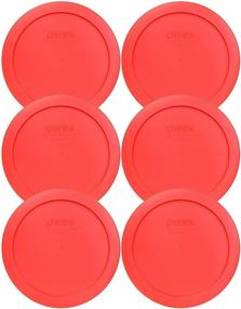 img 2 attached to Pyrex Bundle - 6 Items: 7201-PC 4-Cup Red Plastic Food Storage Lids Set