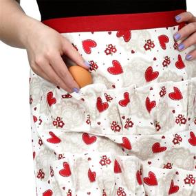 img 4 attached to 🥚 Cackleberry Home Egg Collecting Apron with 12 Pockets, Hearts & Lace: Organize and Gather Eggs Effortlessly