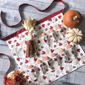 img 3 attached to 🥚 Cackleberry Home Egg Collecting Apron with 12 Pockets, Hearts & Lace: Organize and Gather Eggs Effortlessly