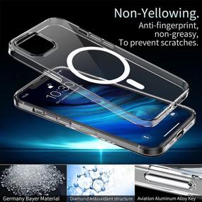 img 1 attached to 📱 Crystal Clear Magnetic iPhone 13 Pro Max Case [Anti-Yellowing] | Compatible with MagSafe Chargers | Shockproof Protective Cover - 6.7 inch 2021