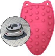 🛠️ portable silicone mini iron pad/rest for travel iron - convenient instant ironing surface for small and delicate items - small size (green-pink) logo