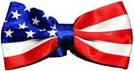 🐶 american flag design bow tie for medium and large pets dogs - perfect for 4th of july national holiday celebration, 100% handmade including collar logo