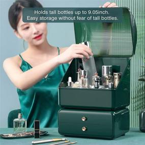 img 3 attached to 💚 CANITORON Makeup Storage Organizer with 2-Layer Storage Box and Transparent Cover - Green, Ideal for Bathroom Countertop and Bedroom Vanity Desk, Display and Organize Cosmetics and Skin Care Products Efficiently