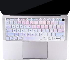 img 2 attached to 🌈 MOSISO чехол для клавиатуры MacBook Air 13 дюймов 2019 2018 выпуска A1932 - дисплей Retina с Touch ID, водонепроницаемый и пылезащитный силиконовый чехол - дизайн с яркими облаками