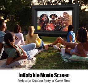 img 2 attached to 🎬 Tangkula 14FT Inflatable Movie Projector Screen - Indoor/Outdoor Blow-Up Mega Screen with Built-in Blower, Tie-Downs & Storage Bag for Front/Rear Projection - Home Theater Cinema Experience