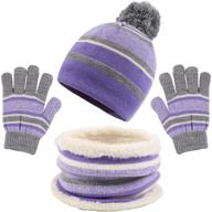 ❄️ cold weather fleece beanie mittens for toddler boys - winter accessories logo