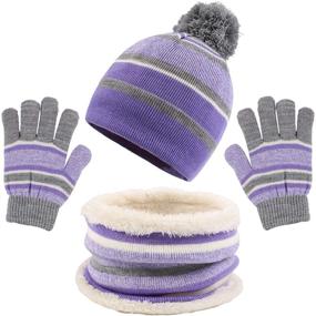 img 4 attached to ❄️ Cold Weather Fleece Beanie Mittens for Toddler Boys - Winter Accessories