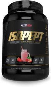 img 4 attached to IsoPept Hydrolyzed Whey Protein Powder - 100% Whey Protein Isolate & Hydrolysate, 27g of Protein, Non-GMO, Gluten Free, Fast Absorption, Easy Digestion, 27 Servings (Strawberry Milkshake) by EHPlabs