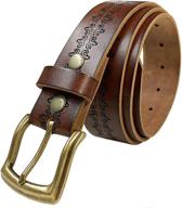 🐂 authentic vintage tooled cowhide leather belts: classic men's accessories for replacement logo