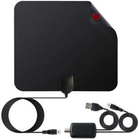 img 4 attached to 📺 Enhanced TV Reception: Indoor Digital 4K 1080p TV Antenna with Signal Booster - 50-80 Mile Range (Black)