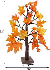 img 2 attached to 🍁 Artificial Fall Maple Tree with Pumpkin Shape Lights - Glory Island 24 LED Thanksgiving Tabletop Decoration with Timer for Indoor Home Wedding Autumn Harvest Decor