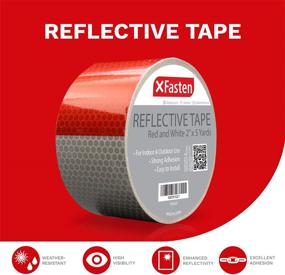 img 3 attached to XFasten Reflective White Tape - High 🔆 Visibility Safety Tape, 2 Inches x 10 Yards