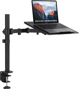 img 4 attached to 🖥️ Mount-It! Articulating Laptop Desk Stand Mount with Vented Tray – Fully Adjustable Laptop Arm Mount – Single Laptop Desk Extension with C-Clamp – Heavy-Duty Laptop Stand (MI-4352LT)