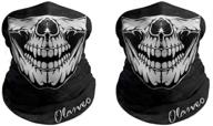 olarveo breathable seamless tube skull face mask half dust-proof windproof motorcycle bicycle bike face mask for hiking camping climbing fishing hunting motorcycling headband scarf (2 black adult) logo