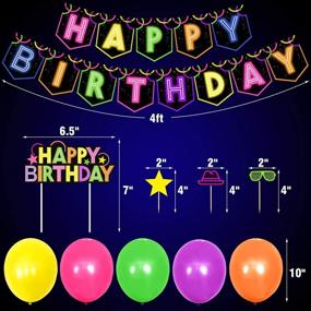 img 1 attached to All-in-One Glow Birthday Party Decoration Set: Happy Birthday Banner, Neon Cake & Cupcake Topper, Night Balloons, Favors & Supplies – Perfect for Teenager B-Day Party!