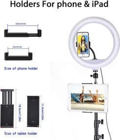 img 2 attached to Enhance Your Photography and Streaming with 12'' Dimmable LED Ring Light, Tripod Stand, Phone & iPad Holder - Perfect for YouTube, TikTok, and More! Compatible with iPad/iPhone/Android