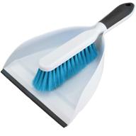 🧹 professional grade ergonomic hand broom & dustpan set - max efficiency design in black/teal/white (6670-blkntl) logo