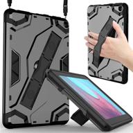 roiskin shockproof case no magnet with kickstand hand strap for fire hd 8 case 10th gen / fire 8 plus case 2020 - black logo