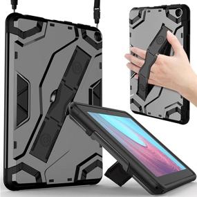 img 4 attached to ROISKIN Shockproof Case No Magnet with Kickstand Hand Strap for Fire HD 8 Case 10th Gen / Fire 8 Plus Case 2020 - Black