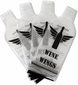 img 4 attached to 🍷 Travel-Friendly 4-Pack Wine Wings Reusable Bottle Protector Sleeve with Leak-Proof Design for Luggage