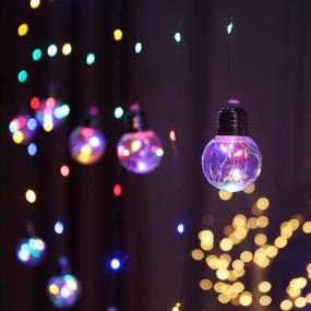 img 2 attached to Obrecis Curtain String Lights with Twinkle Starry Light, 8 Modes USB 🌟 Remote Control - Perfect for Wedding Party, Halloween, and Christmas Decorations (Four Color)