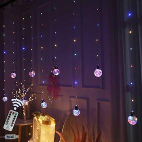 img 4 attached to Obrecis Curtain String Lights with Twinkle Starry Light, 8 Modes USB 🌟 Remote Control - Perfect for Wedding Party, Halloween, and Christmas Decorations (Four Color)