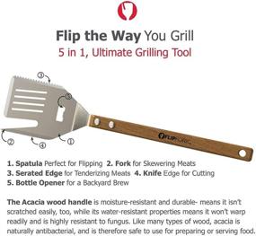 img 3 attached to 🔪 Multi-Functional FlipFork Boss - 5-in-1 Grill Spatula Tool with Integrated Knife and Blade for BBQ