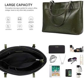 img 1 attached to 👜 Kattee Vintage Genuine Shoulder Handbags & Wallets: Adjustable Women's Totes