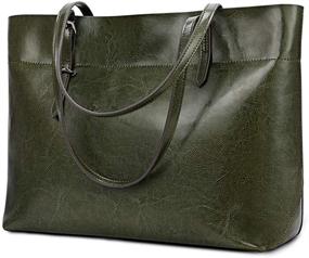img 4 attached to 👜 Kattee Vintage Genuine Shoulder Handbags & Wallets: Adjustable Women's Totes